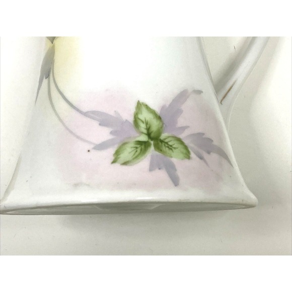 Antique Nippon Coffee Tea Pot 9" Hand Painted Violets Pink Flowers 1891-1921 - Picture 14 of 16